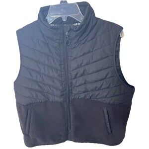 Tek Gear Black Packable Puffer Vest Men’s Size L Large Outerwear Full Zip NWT